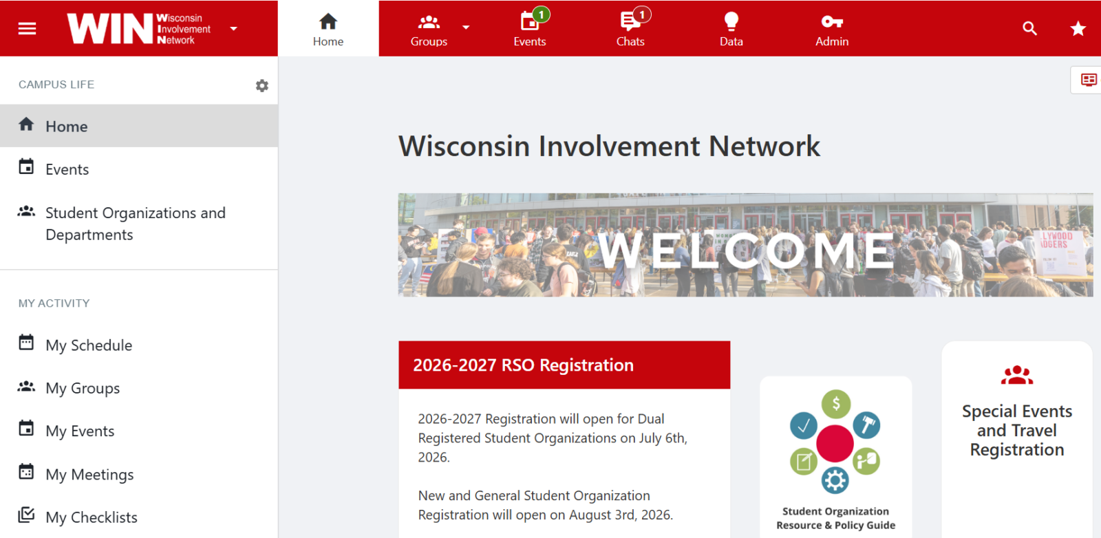 Homepage of WIN.